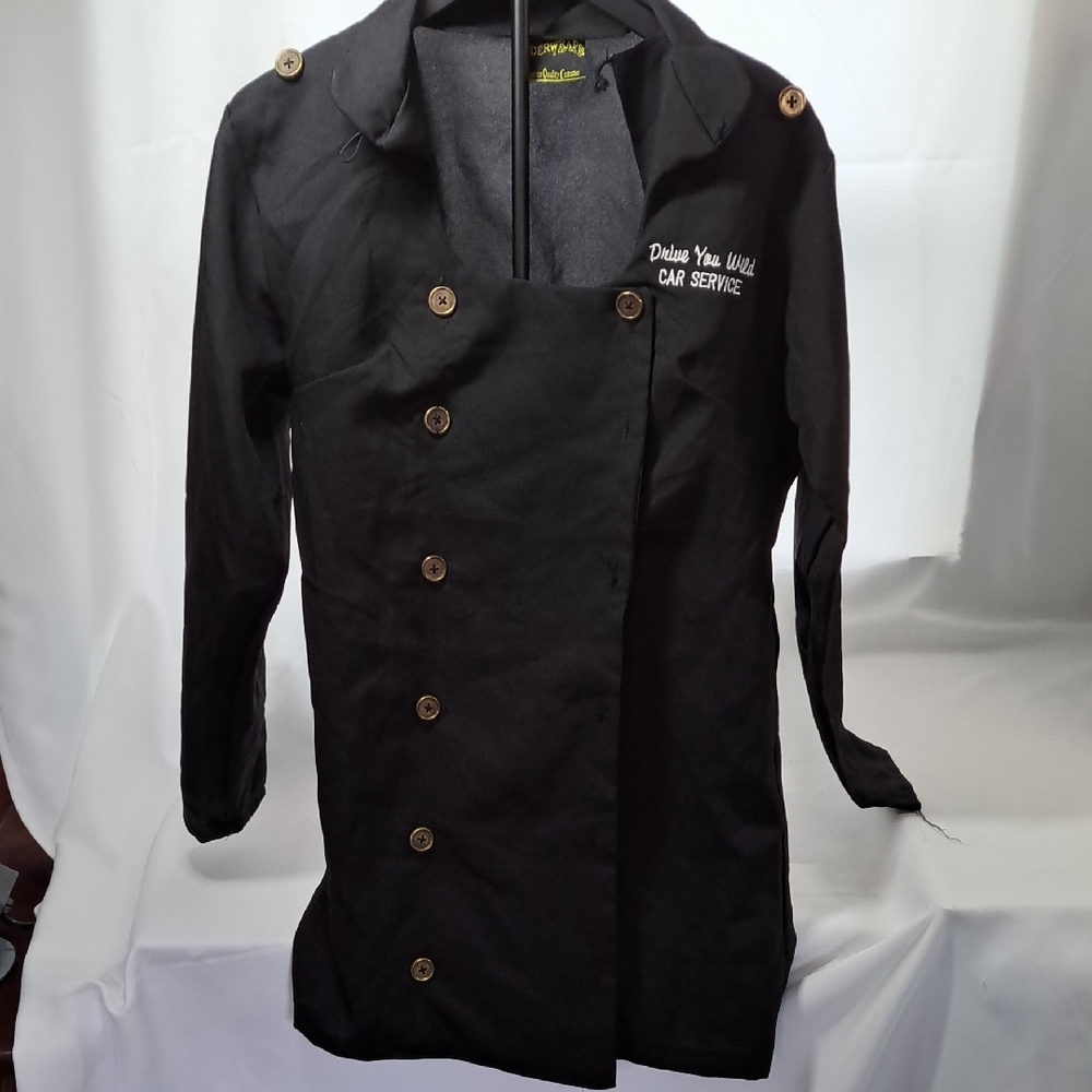 Black Double-Breasted Men's Coat Costume